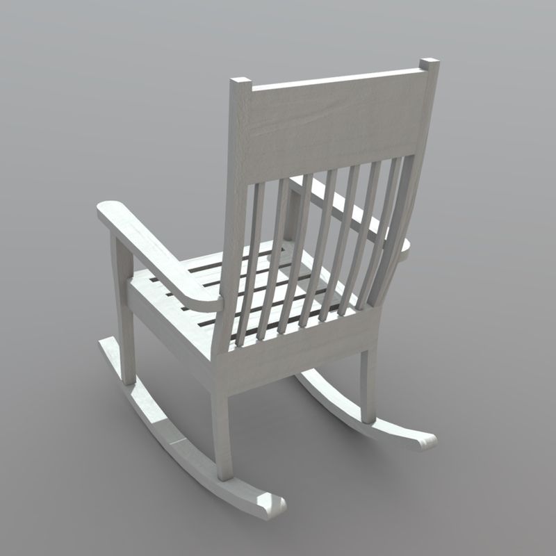 Rocking Chair 1 - low poly PBR 3d model