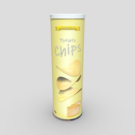 Potato Chips Tube 5 - low poly PBR 3d model