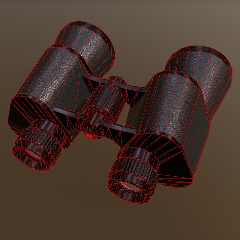 Binocular - low poly PBR 3d model