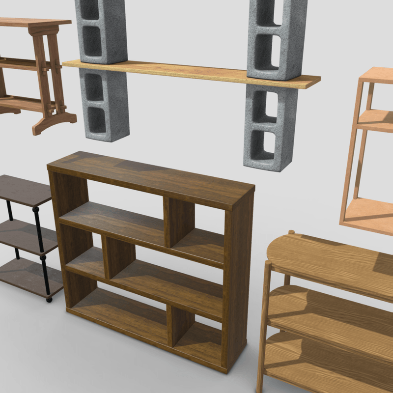 Shelf Pack - low poly PBR 3d model