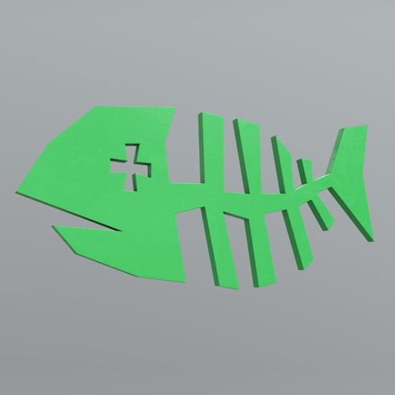 Fishbone - low poly PBR 3d model