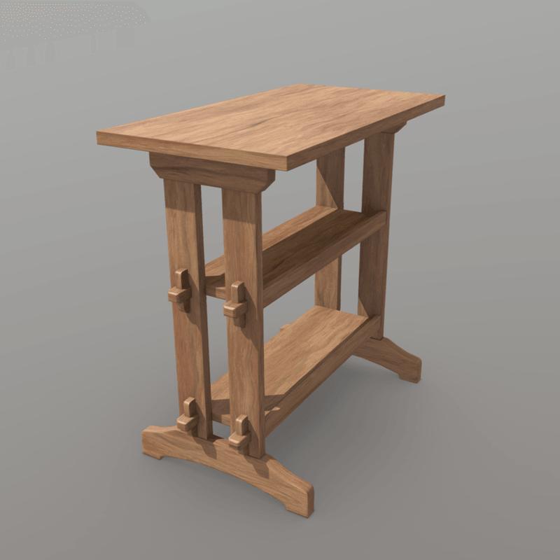 CC0 - Shelf - low poly PBR 3d model
