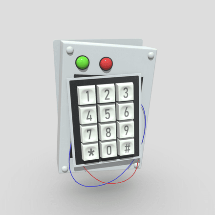 Keypad Door Lock Broken - low poly PBR 3d model