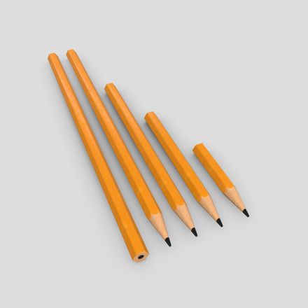 Pencil Sizes - low poly PBR 3d model