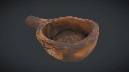 Rustic Wooden Cup 2 - low poly PBR 3d model