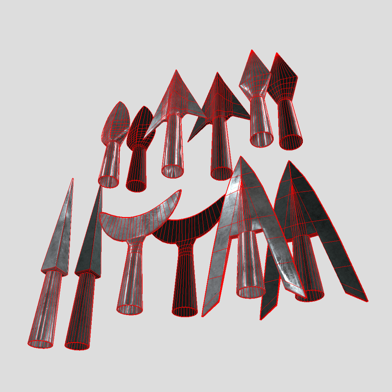Arrowhead Pack - low poly PBR 3d model