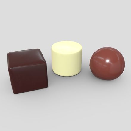 Pralines - low poly PBR 3d model