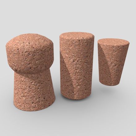 Cork Pack - low poly PBR 3d model