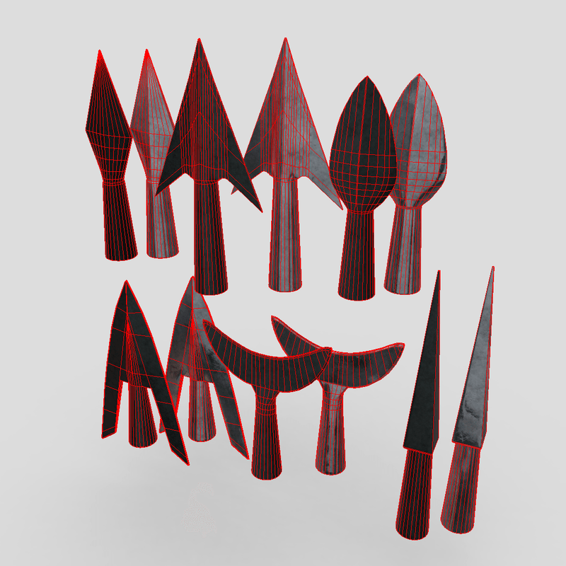 Arrowhead Pack - low poly PBR 3d model
