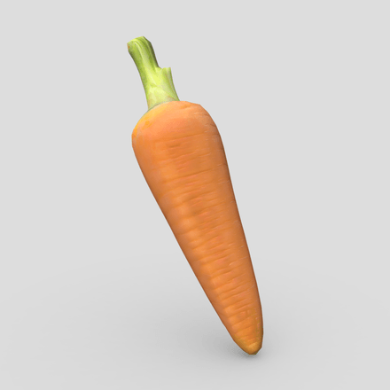 Carrot - low poly PBR 3d model