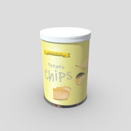 Potato Chips Tube 6 - low poly PBR 3d model