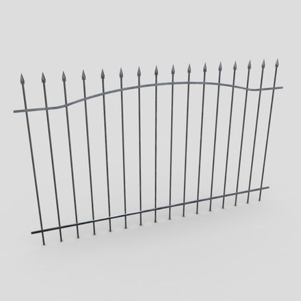 CC0 - Iron Fence - low poly PBR 3d model