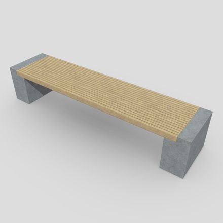 CC0 - Bench - low poly PBR 3d model