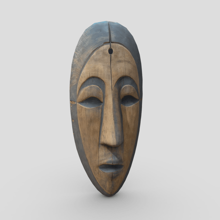 Voodoo Mask 3 - low poly PBR 3d model