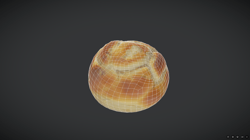 Bread Roll 2 - low poly PBR 3d model