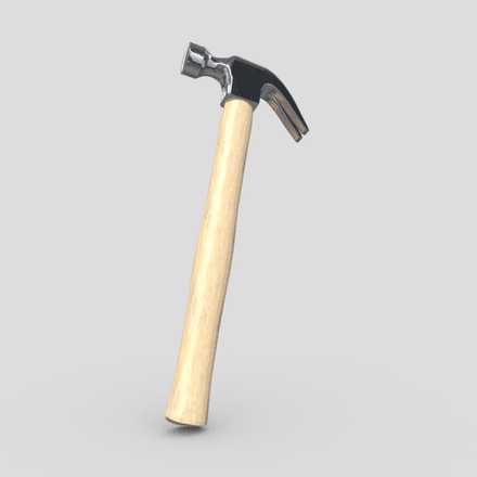 Claw Hammer - low poly PBR 3d model