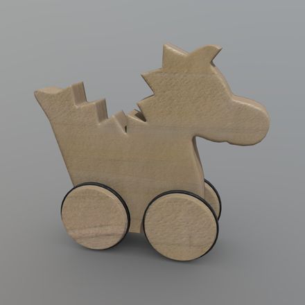 Wooden Dragon Toy - low poly PBR 3d model