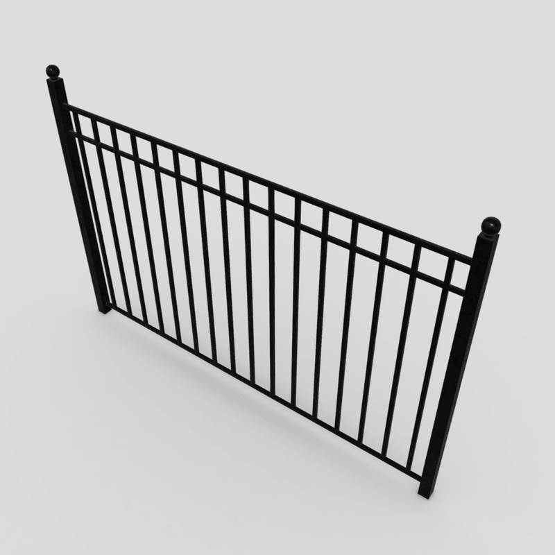 Iron Fence 2 - low poly PBR 3d model