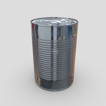 CC0 - Tin Can 4 - low poly PBR 3d model