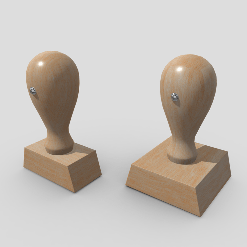Rubber Stamp - low poly PBR 3d model