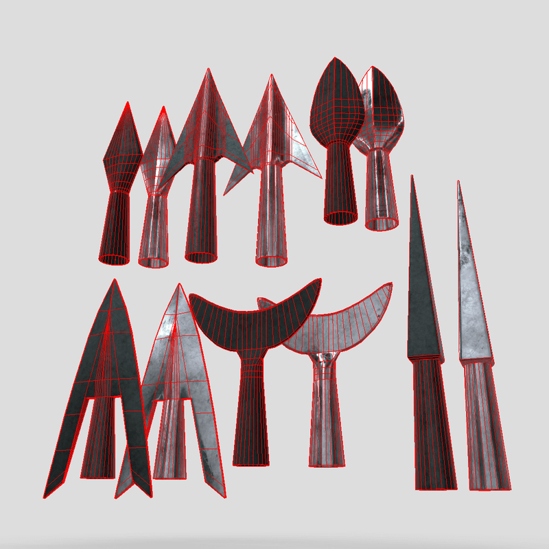 Arrowhead Pack - low poly PBR 3d model