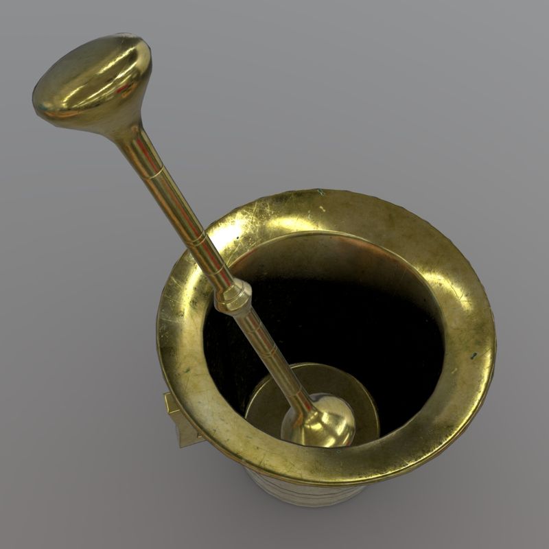 Mortar and Pestle 3 - low poly PBR 3d model