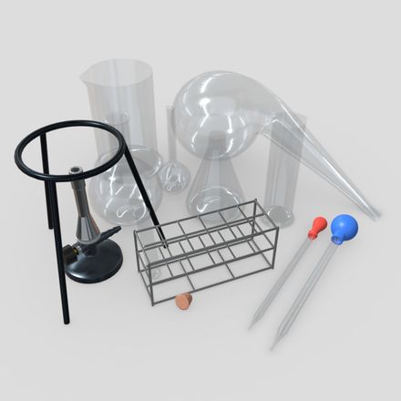 Laboratory Flask Pack - low poly PBR 3d model