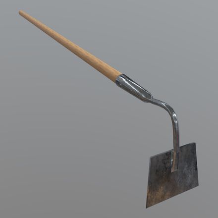 Hoe 1 - low poly PBR 3d model