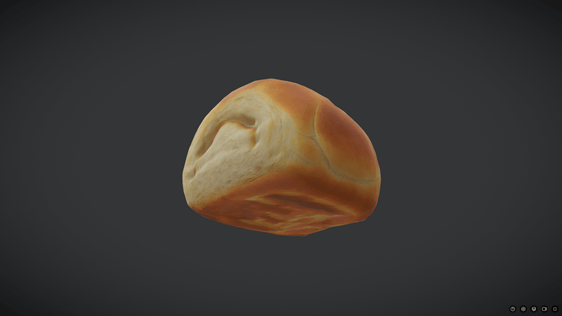 Bread Roll 3 - low poly PBR 3d model