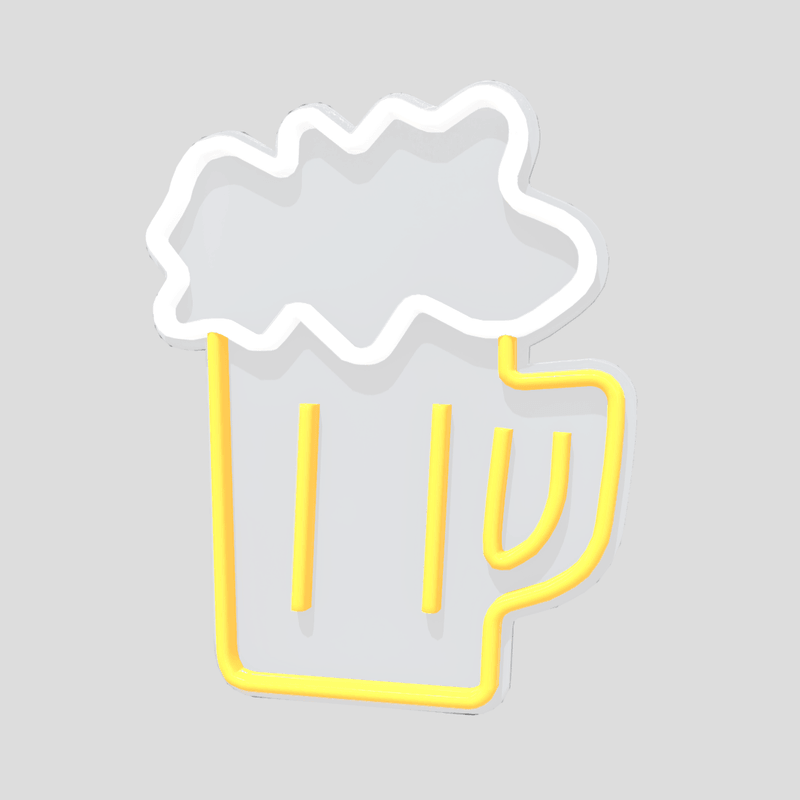 Neon Sign Beer - low poly PBR 3d model
