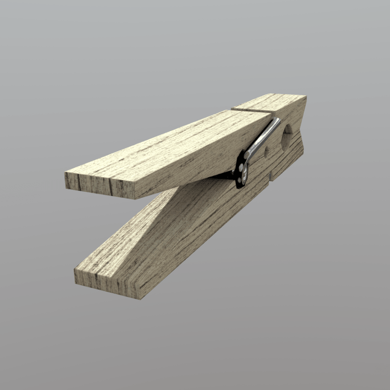 CC0 - Clothespin - low poly PBR 3d model