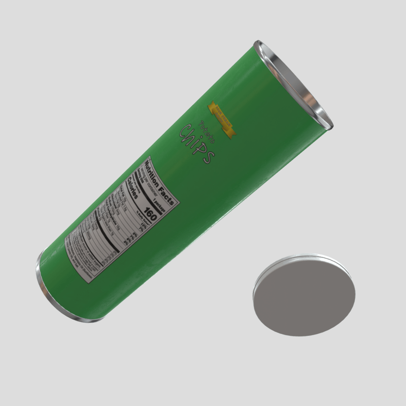 Potato Chips Tube 3 Open - low poly PBR 3d model