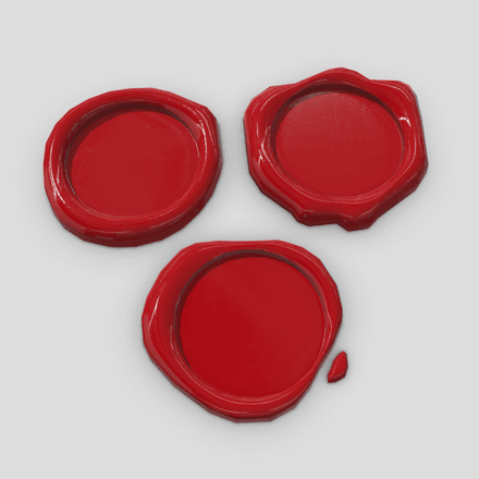 Wax Seal Pack - low poly PBR 3d model