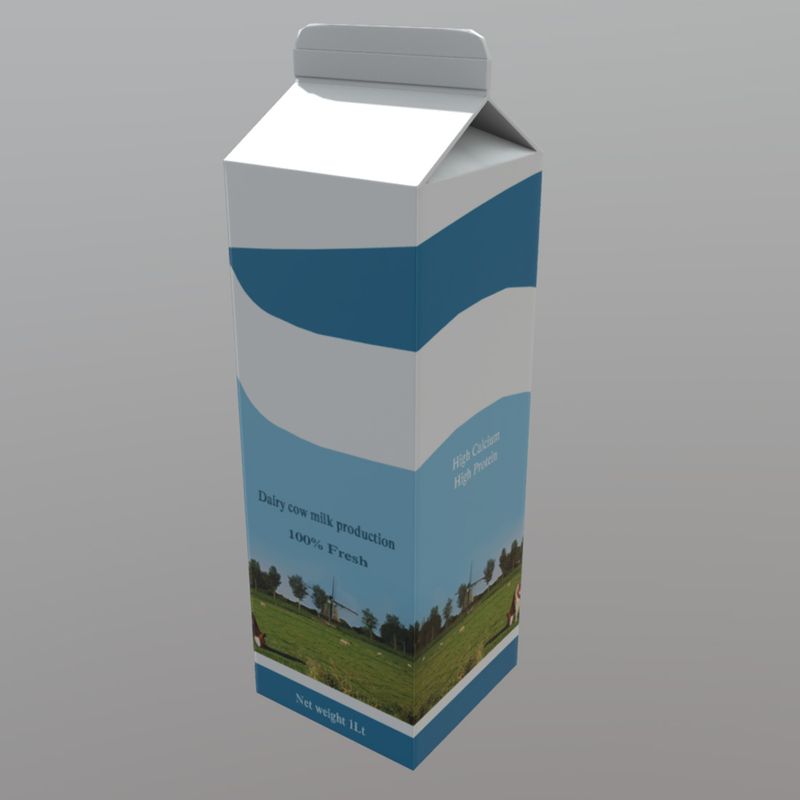 CC0 - Milk Carton - low poly PBR 3d model
