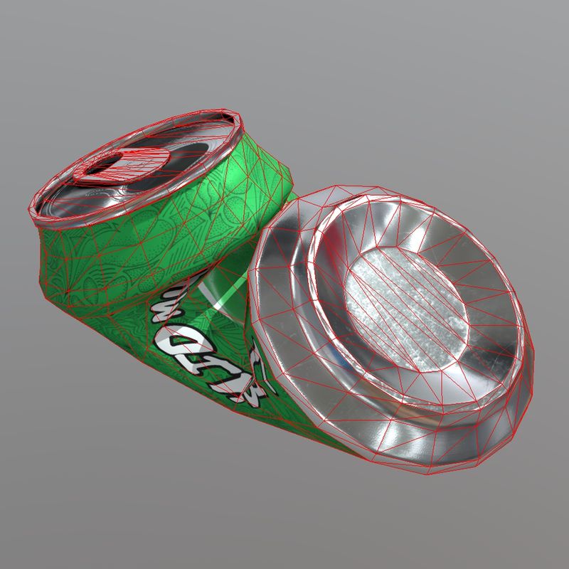 Beverage Can Deformed 2 / Liquid Mushroom - low poly PBR 3d model