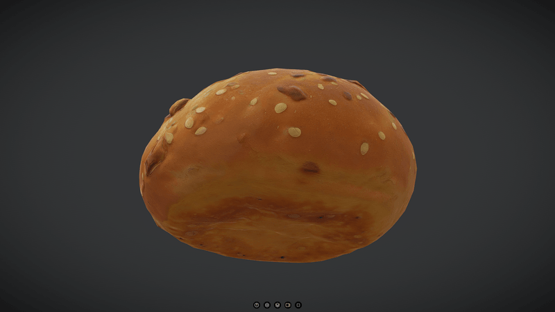 Seeded Bread Roll - low poly PBR 3d model