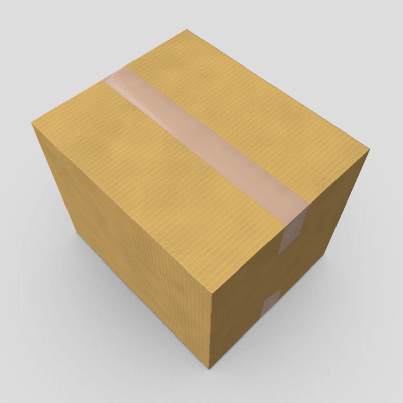 CC0 - Cardboard Box Closed - low poly PBR 3d model