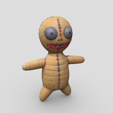 Voodoo Doll 2 - low poly PBR 3d model