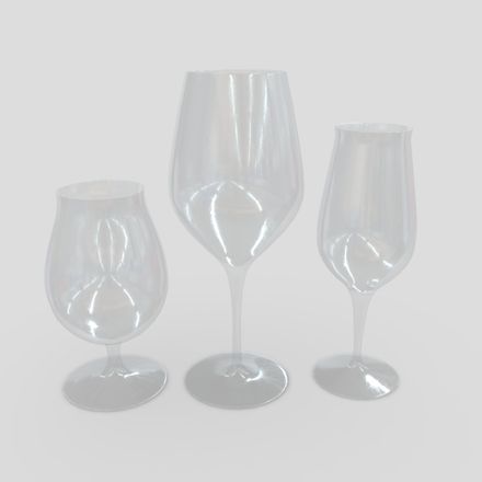 Glass Set - low poly PBR 3d model