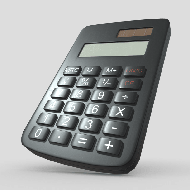 Calculator - low poly PBR 3d model
