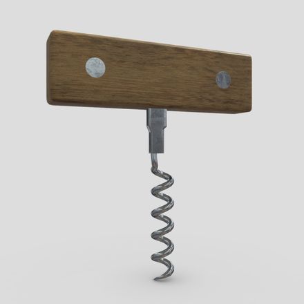 Corkscrew 3 - low poly PBR 3d model