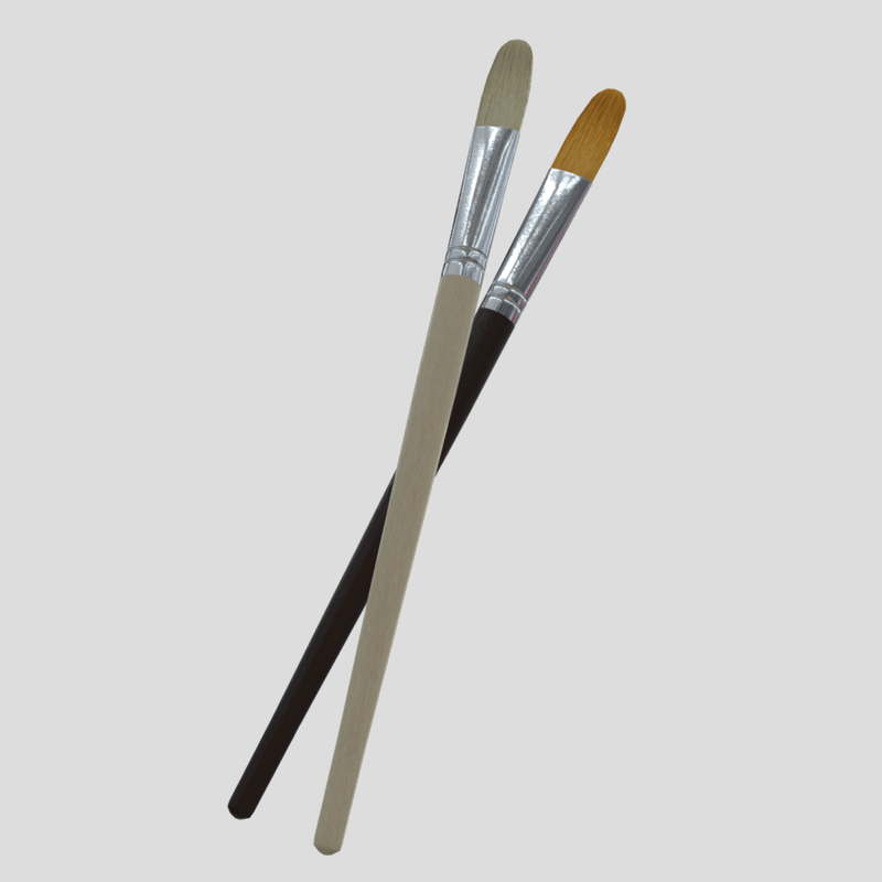CC0 - Paint Brush 3 - low poly PBR 3d model