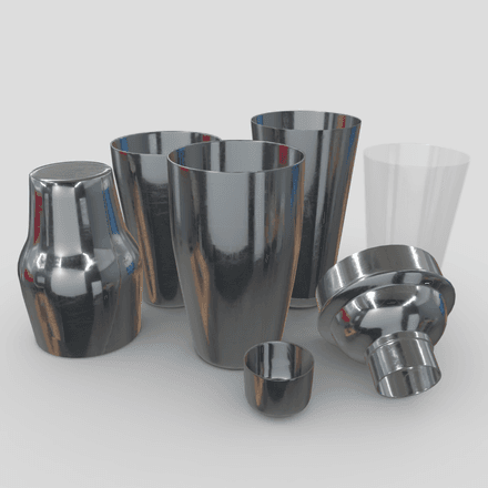 Cocktail Shaker Pack - low poly PBR 3d model