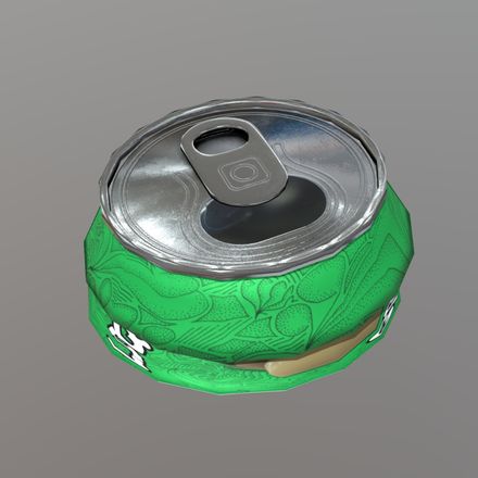 Beverage Can Deformed 3 / Liquid Mushroom - low poly PBR 3d model