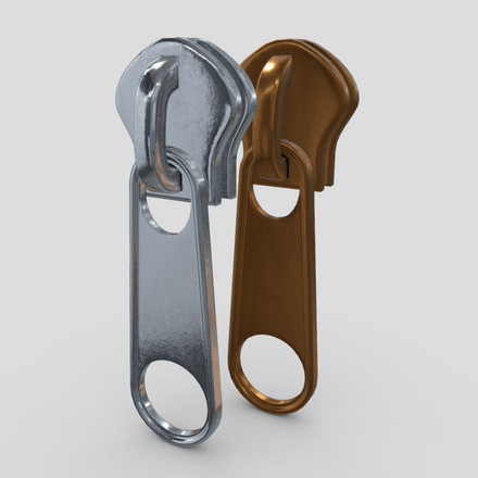 Zipper Slider - low poly PBR 3d model