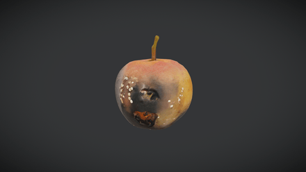 Rotten Apple 6 - low poly PBR 3d model