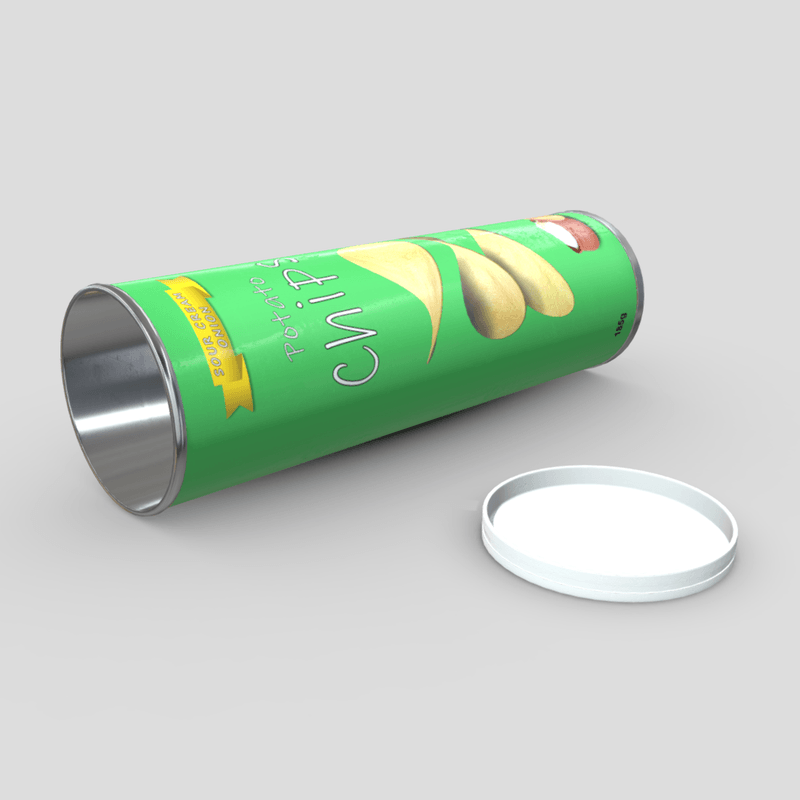 Potato Chips Tube 3 Open - low poly PBR 3d model
