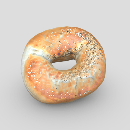 Bagel 2 - low poly PBR 3d model