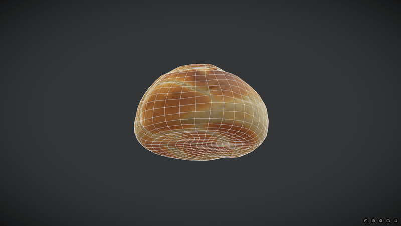 Bread Roll 2 - low poly PBR 3d model