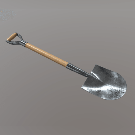 CC0 - Shovel - low poly PBR 3d model